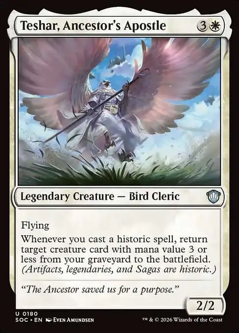 MtG Secrets of Strixhaven Commander Uncommon FOIL Teshar, Ancestor's Apostle #180