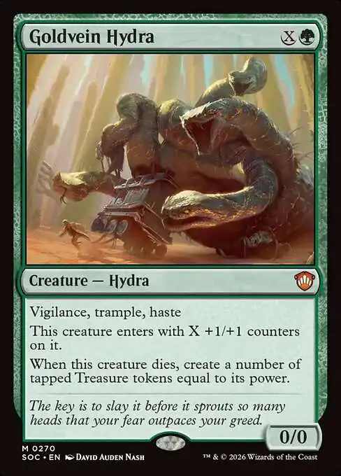 Magic The Gathering Secrets of Strixhaven Commander Single Card Mythic Rare  Goldvein Hydra 270 FOIL - ToyWiz