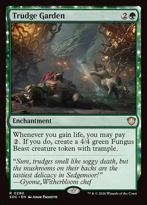 MtG Secrets of Strixhaven Commander Rare FOIL Trudge Garden #290