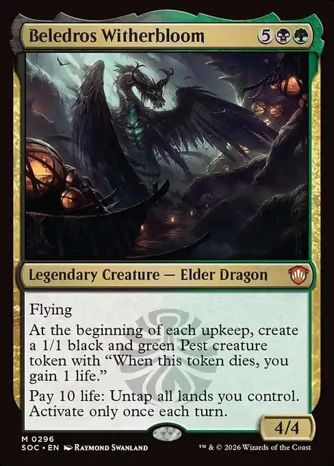 MtG Secrets of Strixhaven Commander Mythic Rare FOIL Beledros Witherbloom #296