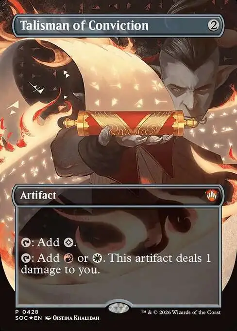 MtG Secrets of Strixhaven Commander Mythic Rare Talisman of Conviction #428 [Codex Bundle]