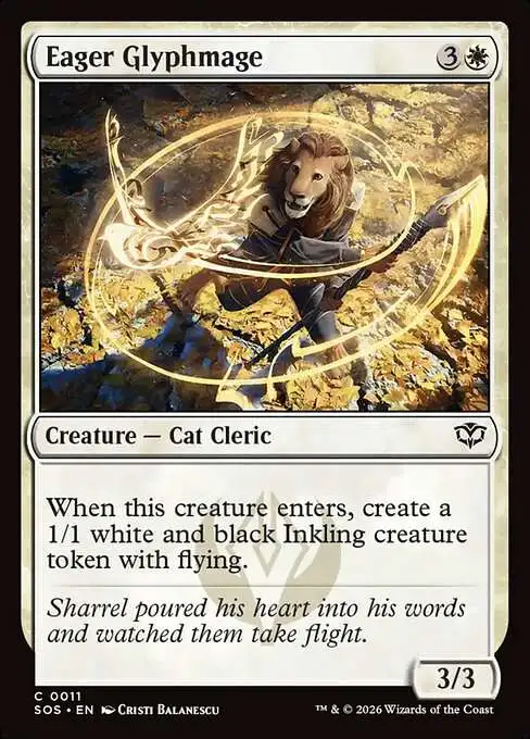 Magic The Gathering Secrets of Strixhaven Single Card Common Eager  Glyphmage 11 FOIL - ToyWiz