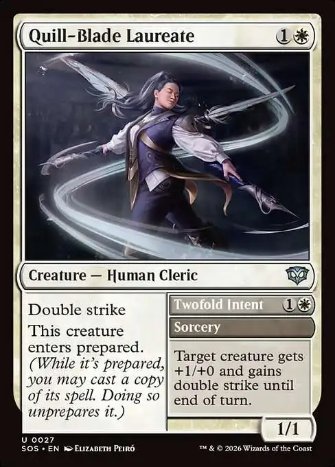 Magic The Gathering Secrets of Strixhaven Single Card Uncommon Quill-Blade Laureate Twofold Intent 27 - ToyWiz Magic The Gathering Secrets of Strixhaven Single Card Uncommon Quill-Blade Laureate Twofold Intent 27 - ToyWiz