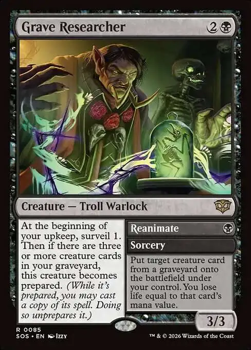 MtG Secrets of Strixhaven Rare Grave Researcher // Reanimate #85