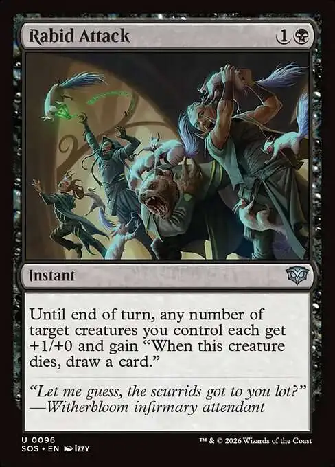 Magic The Gathering Secrets of Strixhaven Single Card Uncommon Rabid Attack  96 - ToyWiz