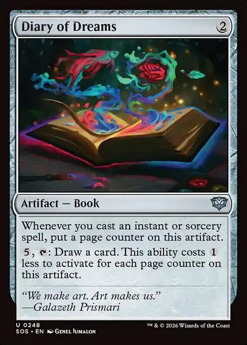 Magic The Gathering Secrets of Strixhaven Single Card Uncommon Diary of  Dreams 248 FOIL - ToyWiz