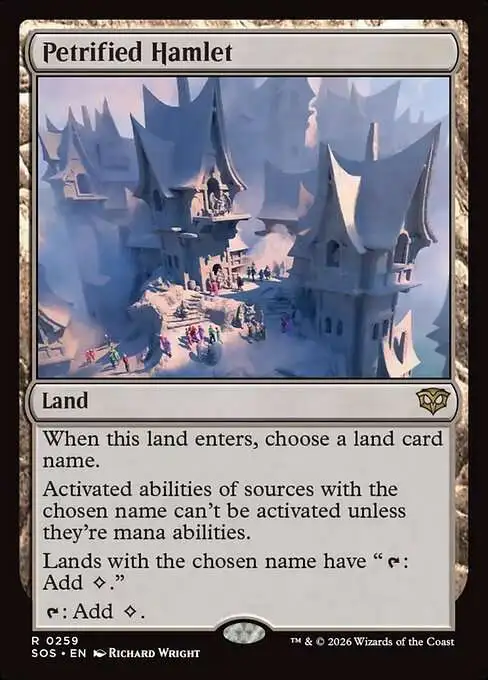 MtG Secrets of Strixhaven Rare Petrified Hamlet #259
