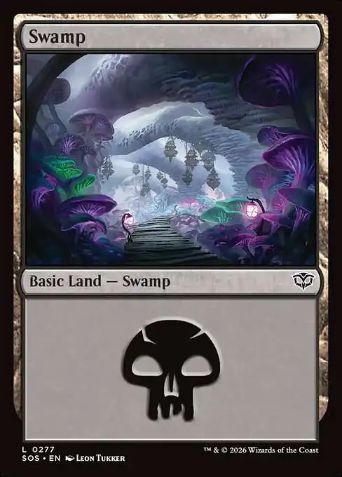 mtg swamp cards (#301) (full art) Bloomburrow (BLB) #271 Illustrated by John Thacker Magic TLA] Foggy Swamp Spirit Keeper