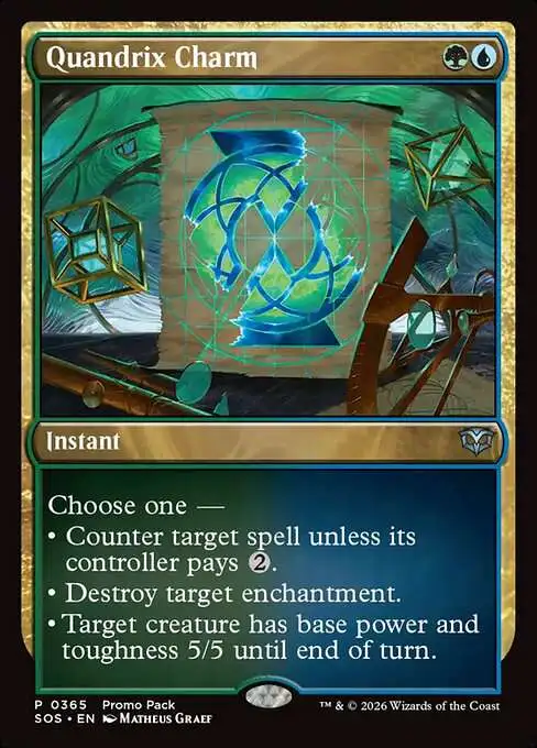 Magic The Gathering Secrets of Strixhaven Single Card Uncommon Quandrix  Charm 365 Promo Pack - ToyWiz