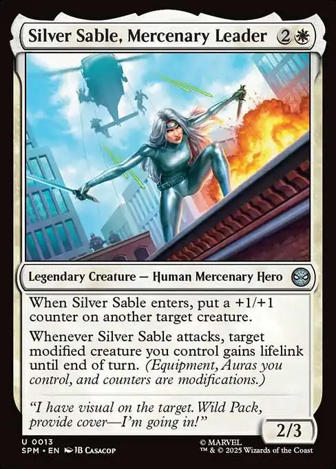 MtG Marvel Spider-Man Uncommon Silver Sable, Mercenary Leader #13