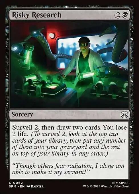 MtG Marvel Spider-Man Common FOIL Risky Research #62