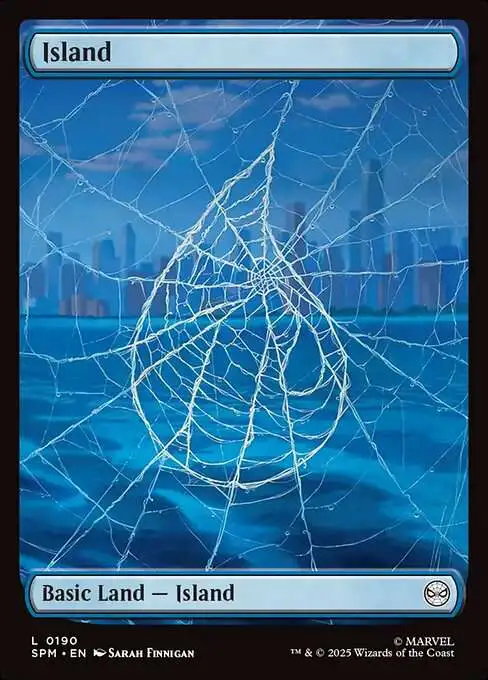 MtG Marvel Spider-Man Common Island #190 [Full-Art Spiderweb FOIL]