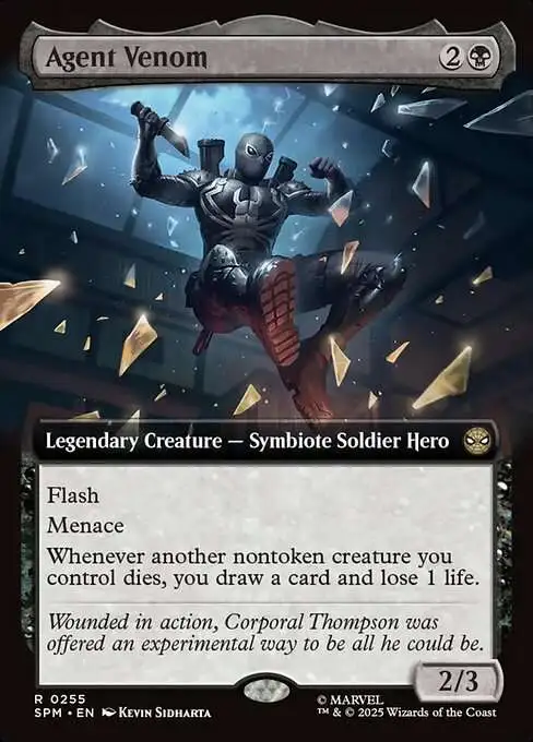 mtg symbiote cards Magic The Gathering Marvel Spider-Man Single Card Rare Agent Venom 255  Extended Art