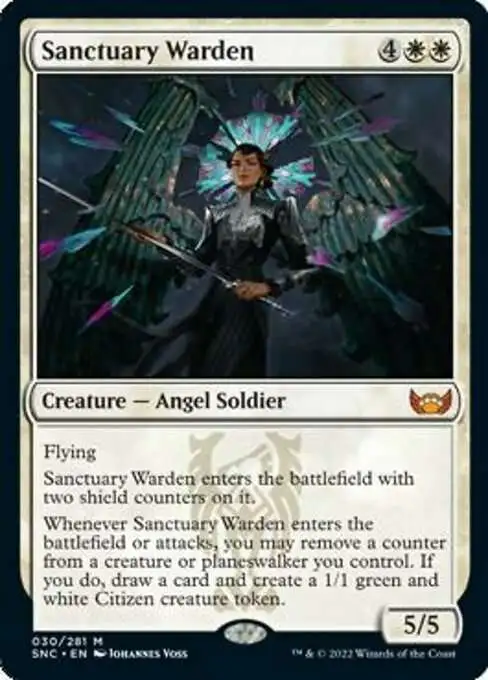 MtG Trading Card Game Streets of New Capenna Mythic Rare Sanctuary Warden #30 MtG Trading Card Game Streets of New Capenna Mythic Rare Sanctuary Warden #30