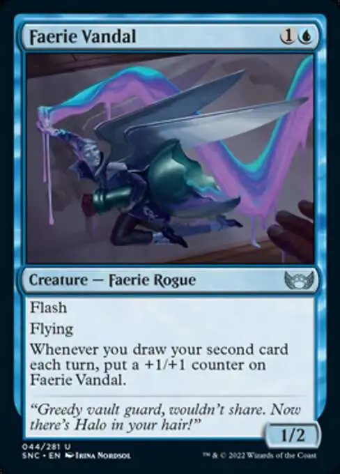 Magic The Gathering Trading Card Game Streets of New Capenna Single Card Uncommon Faerie Vandal 44 - ToyWiz Magic The Gathering Trading Card Game Streets of New Capenna Single Card Uncommon Faerie Vandal 44 - ToyWiz