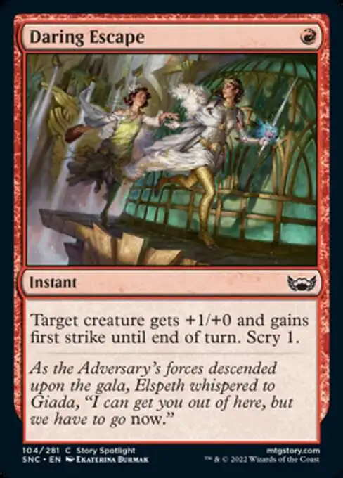 Magic The Gathering Trading Card Game Streets of New Capenna Single Card  Common Daring Escape 104 - ToyWiz