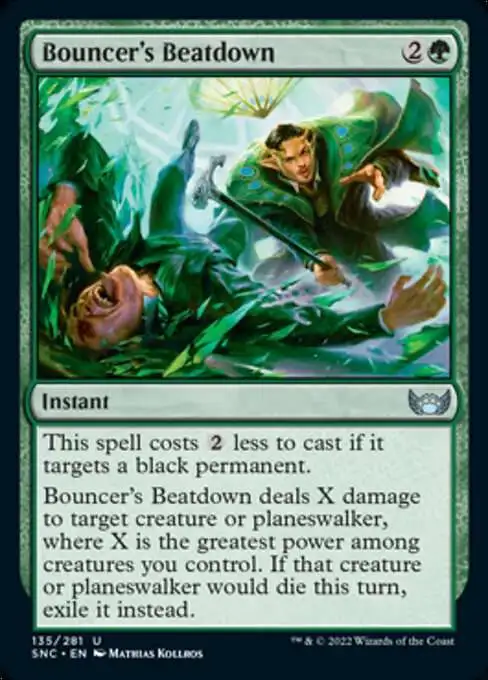 MtG Trading Card Game Streets of New Capenna Uncommon Bouncer's Beatdown #135