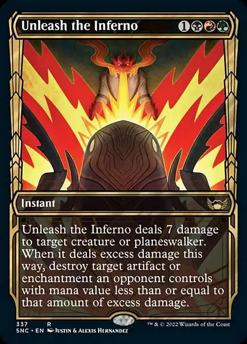 MtG Trading Card Game Streets of New Capenna Rare Unleash the Inferno #337 [Showcase FOIL]