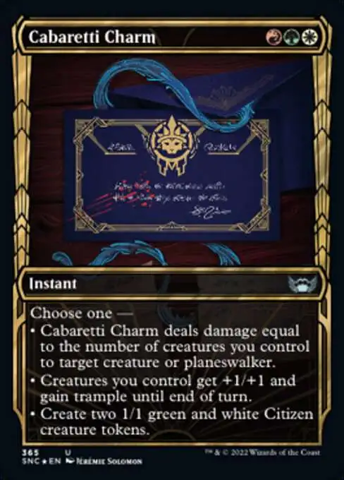 MtG Trading Card Game Streets of New Capenna Uncommon Cabaretti Charm #365 [Gilded Foil Cards]