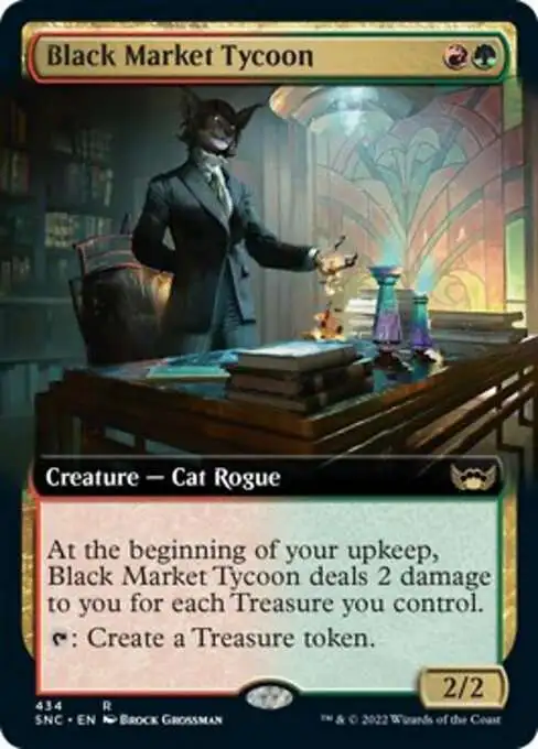Magic The Gathering Trading Card Game Streets of New Capenna Single Card Rare Black Market Tycoon 434 Extended Art FOIL - ToyWiz Magic The Gathering Trading Card Game Streets of New Capenna Single Card Rare Black Market Tycoon 434 Extended Art FOIL - ToyWiz