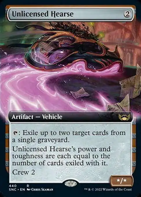 MtG Trading Card Game Streets of New Capenna Rare Unlicensed Hearse #440 [Extended Art]