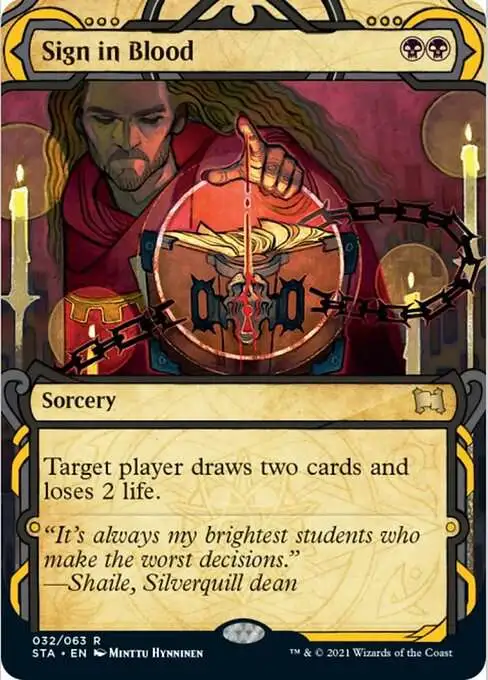 MtG Strixhaven: Mystical Archive Rare Sign in Blood #32 [Etched FOIL]