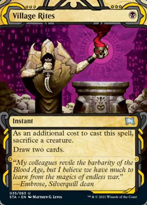 MtG Strixhaven: Mystical Archive Uncommon Village Rites #35 [Foil Etched]