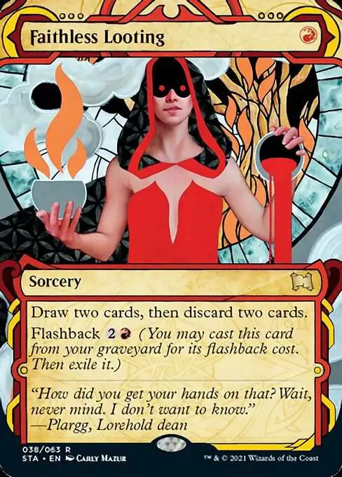 red looting cards mtg MtG Strixhaven: Mystical Archive Rare Faithless Looting #38 [Etched FOIL]