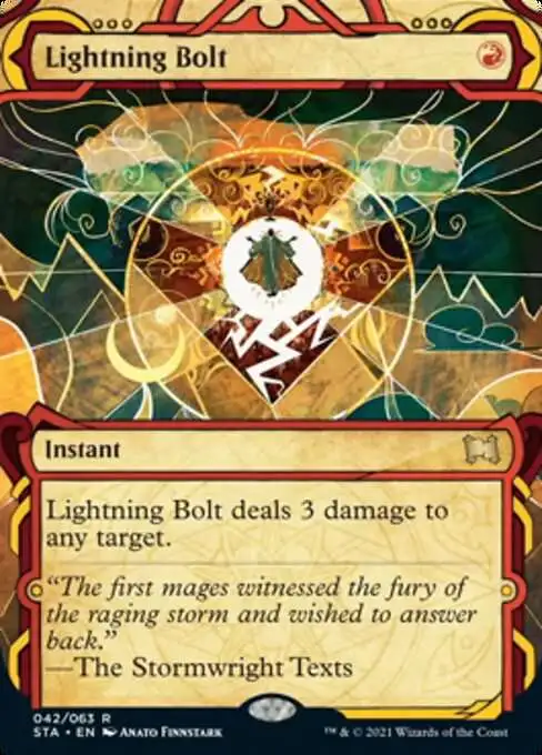 MtG Strixhaven: Mystical Archive Rare Lightning Bolt #42 [Foil Etched]