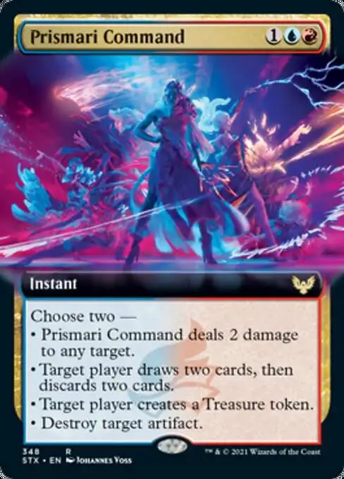 MtG Strixhaven: School of Mages Rare Prismari Command #348 [Extended Art]