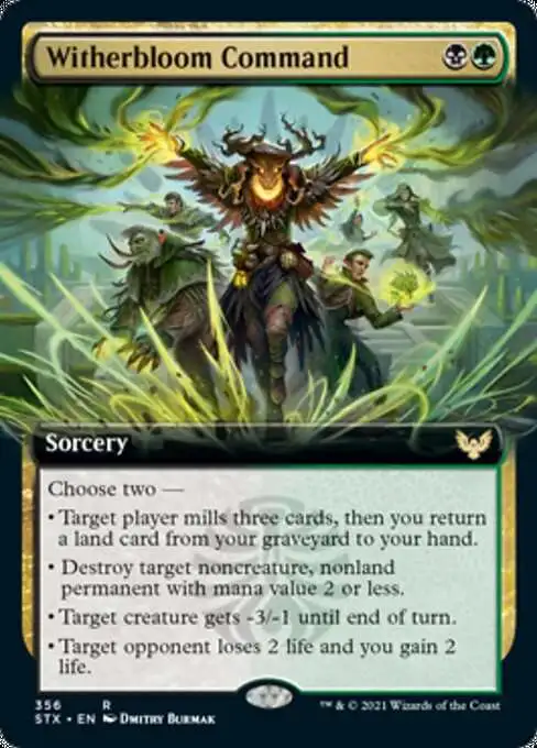 MtG Strixhaven: School of Mages Rare Witherbloom Command #356 [Extended Art FOIL]