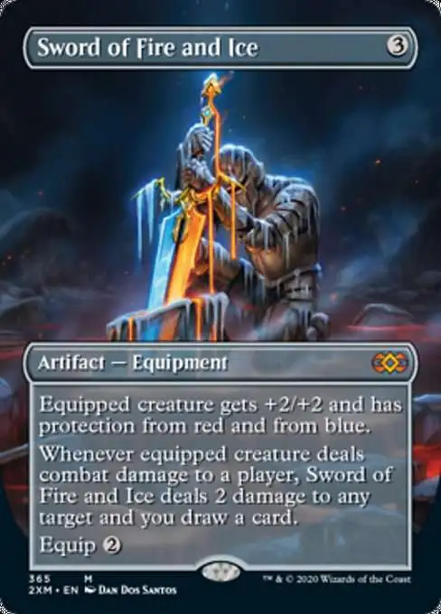 Magic The Gathering Double Masters Single Card Mythic Rare Sword of Fire  and Ice 365 Alternate Art Borderless, Foil - ToyWiz