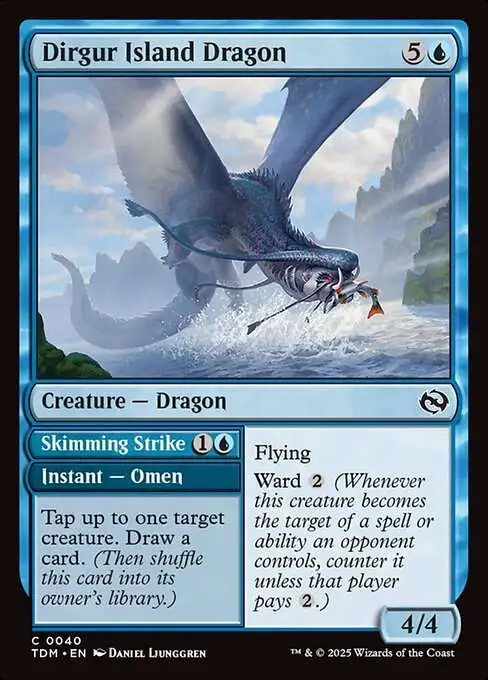 MtG Tarkir: Dragonstorm Common Dirgur Island Dragon // Skimming Strike #40
