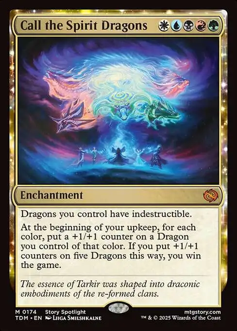 MtG Tarkir: Dragonstorm Mythic Rare Call the Spirit Dragons #174