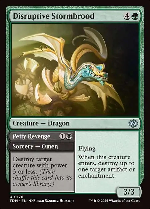 MtG Tarkir: Dragonstorm Uncommon Disruptive Stormbrood // Petty Revenge #178