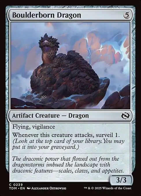 MtG Tarkir: Dragonstorm Common Boulderborn Dragon #239