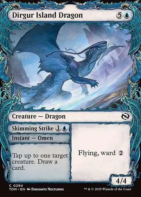 MtG Tarkir: Dragonstorm Common Dirgur Island Dragon // Skimming Strike #294 [Draconic Showcase]