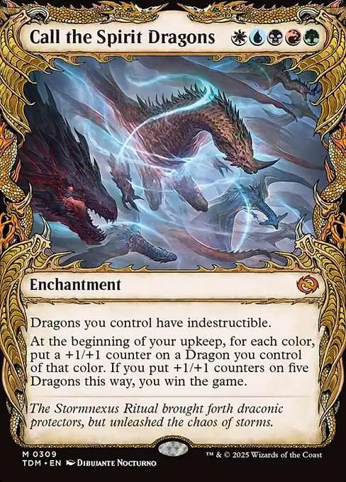 MtG Tarkir: Dragonstorm Mythic Rare Call the Spirit Dragons #309 [Draconic Showcase]