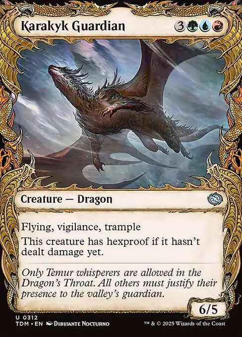 MtG Tarkir: Dragonstorm Uncommon Karakyk Guardian #312 [Draconic Showcase FOIL]