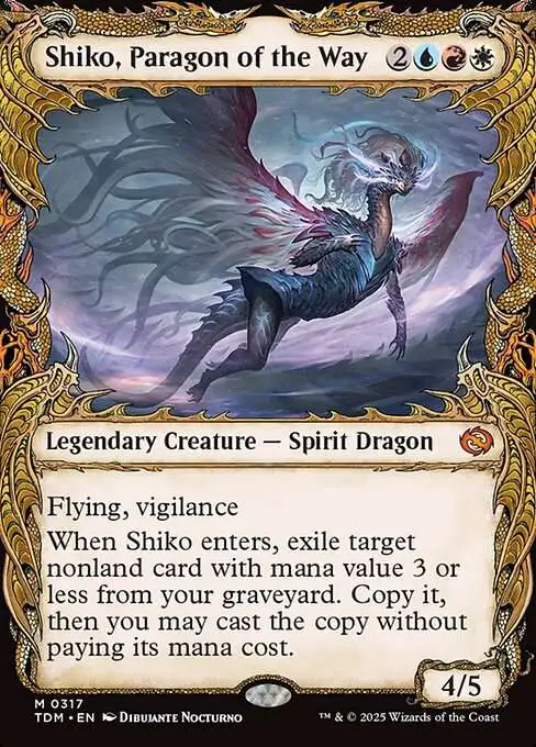 Magic The Gathering Tarkir Dragonstorm Single Card Mythic Rare Shiko, Paragon of the Way 317 Draconic Showcase - ToyWiz Magic The Gathering Tarkir Dragonstorm Single Card Mythic Rare Shiko, Paragon of the Way 317 Draconic Showcase - ToyWiz