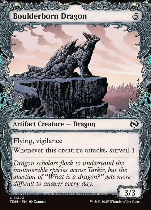 Magic The Gathering Tarkir Dragonstorm Single Card Common Boulderborn  Dragon 323 Draconic Showcase - ToyWiz