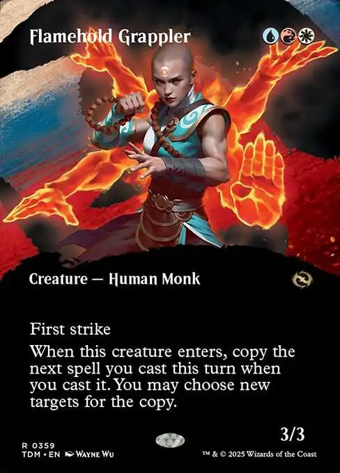 MtG Tarkir: Dragonstorm Rare Flamehold Grappler #359 [Borderless Clan Showcase]