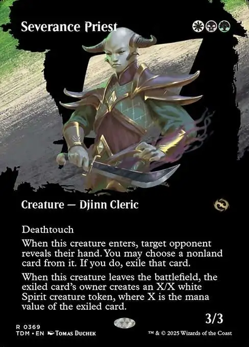 MtG Tarkir: Dragonstorm Rare Severance Priest #369 [Borderless Clan Showcase]