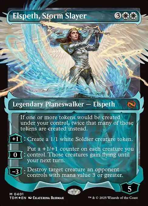 MtG Tarkir: Dragonstorm Mythic Rare Elspeth, Storm Slayer #401 [Ghostfire Showcase]