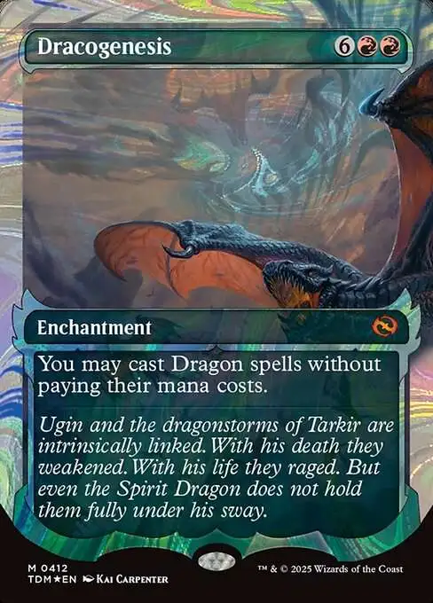 MtG Tarkir: Dragonstorm Mythic Rare Dracogenesis #412 [Halo Foil Ghostfire]