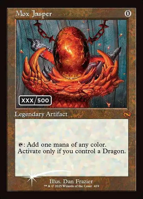 MtG Tarkir: Dragonstorm Mythic Rare Mox Jasper #419 [Serialized Headliner FOIL]