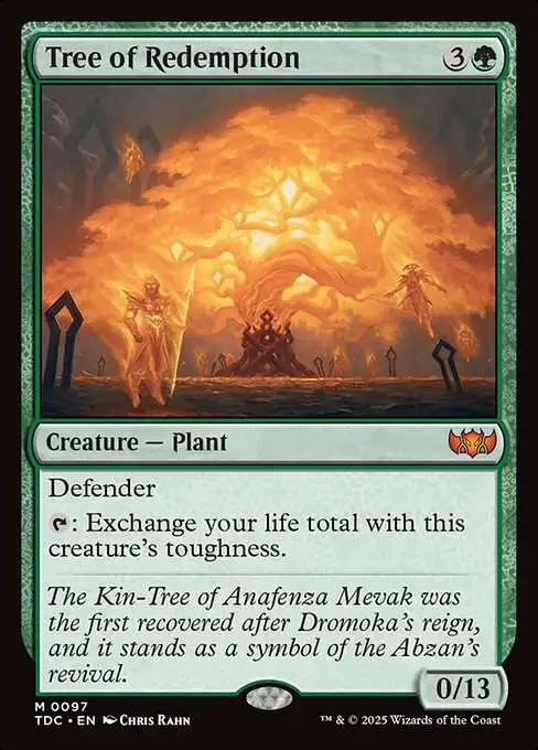 Magic The Gathering Tarkir Dragonstorm Commander Single Card Mythic Rare  Tree of Redemption 97 - ToyWiz