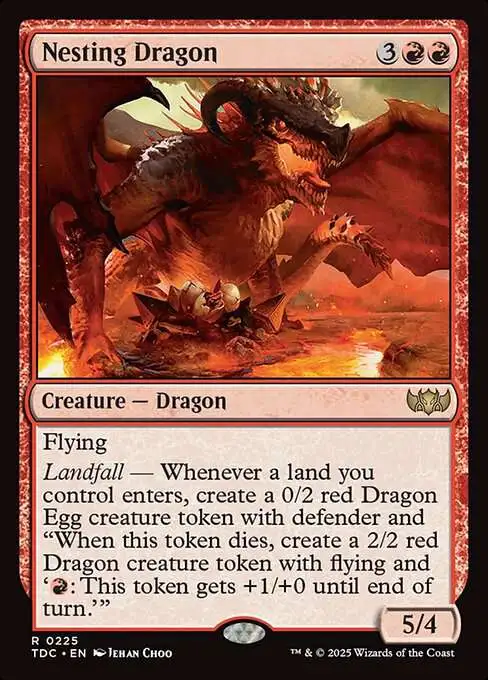 MtG Tarkir: Dragonstorm Commander Rare FOIL Nesting Dragon #225