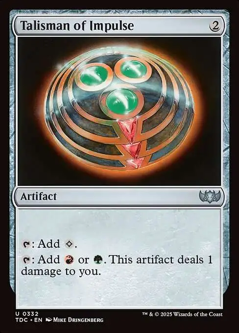 MtG Tarkir: Dragonstorm Commander Uncommon FOIL Talisman of Impulse #332