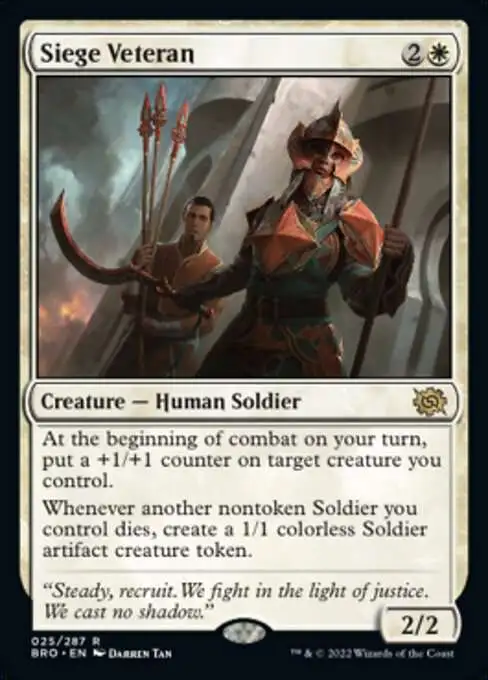 mtg siege cards Magic The Gathering The Brothers War Single Card Rare Siege Veteran 25